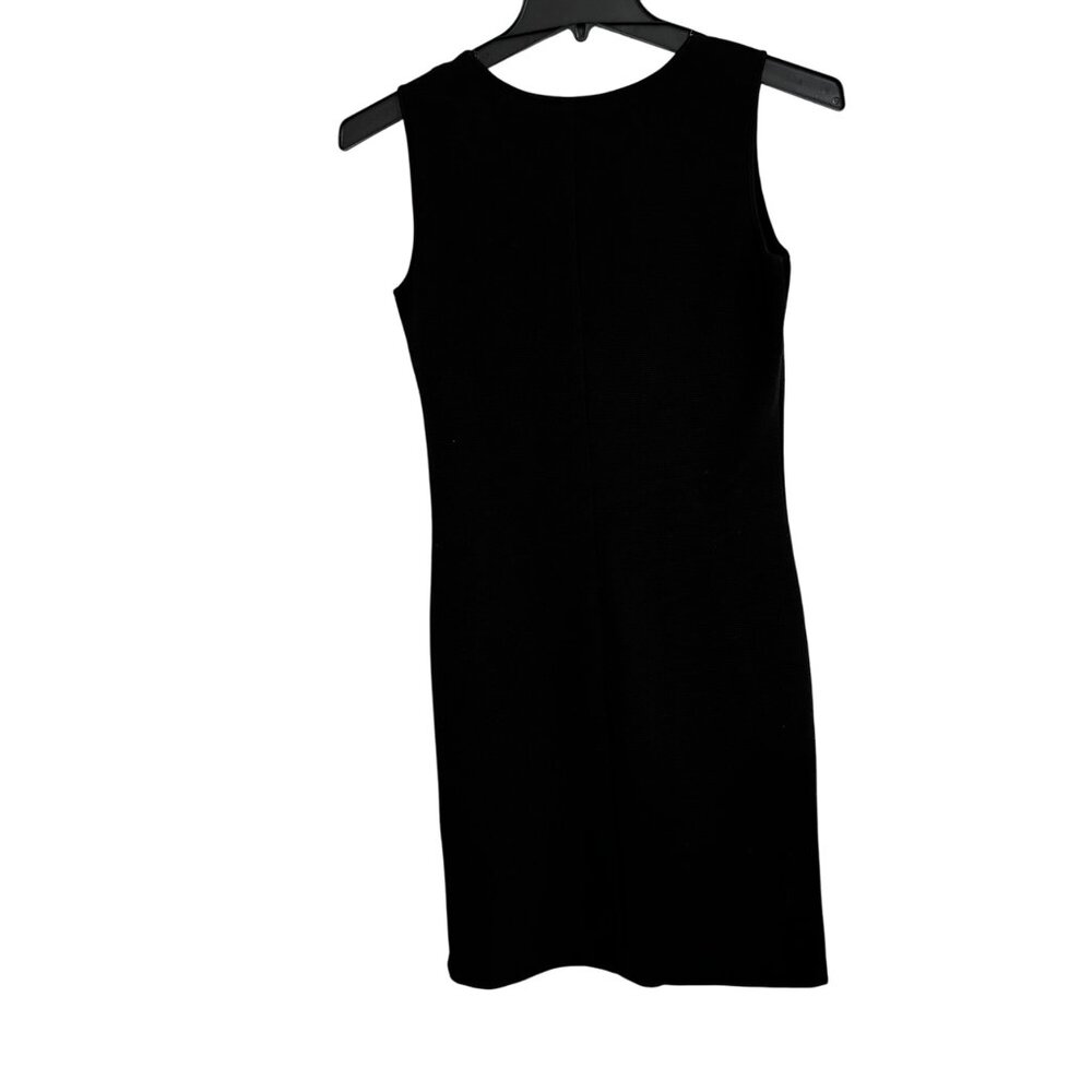 Mario Serrani Italy Textured Knit Stretch Black Sleeveless Dress S Preppy - Picture 2 of 10